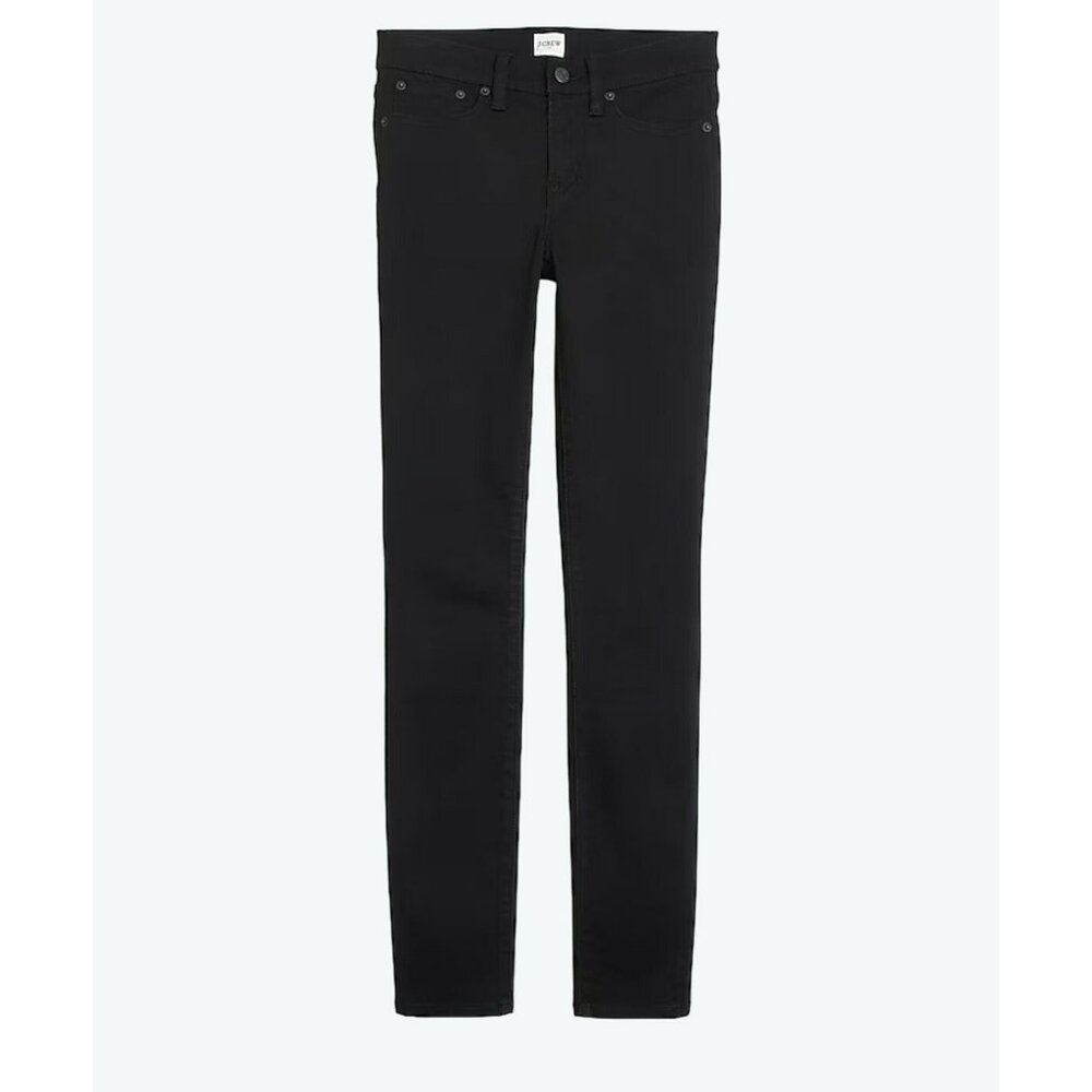 J. Crew Factory 8" Petite Mid-Rise Black Skinny‎ Jeans in Signature Stretch 29P